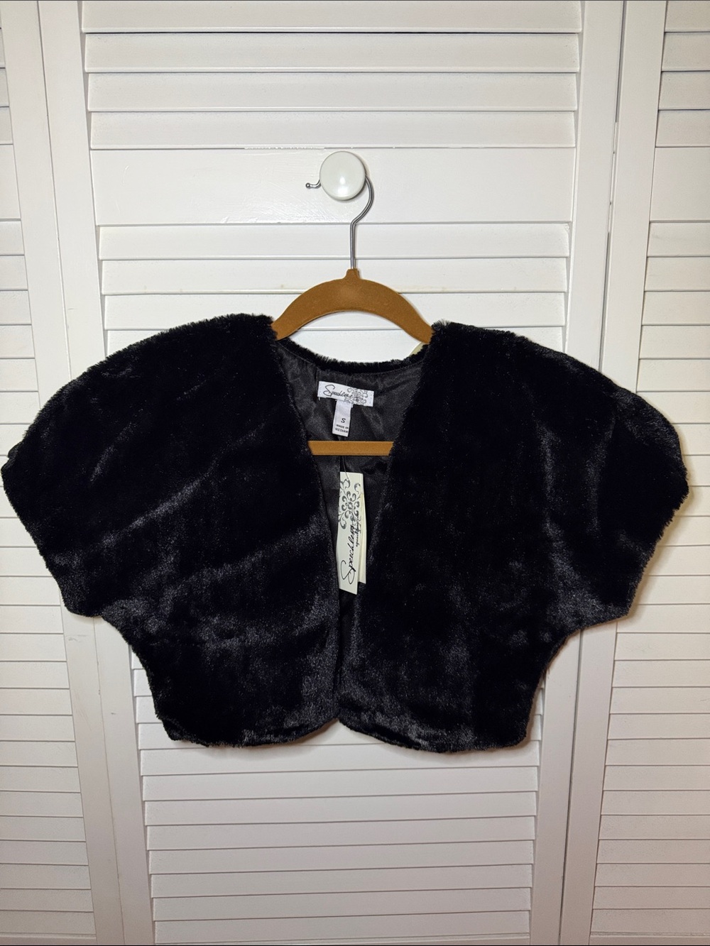 Speechless Girls Black Faux Fur Bolero Jacket